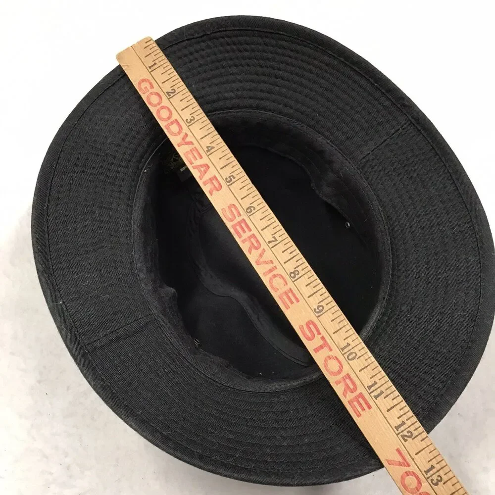 SCALA Classico Cotton Fedora Hat Men M Black Filmcore Leather Band Borsalino